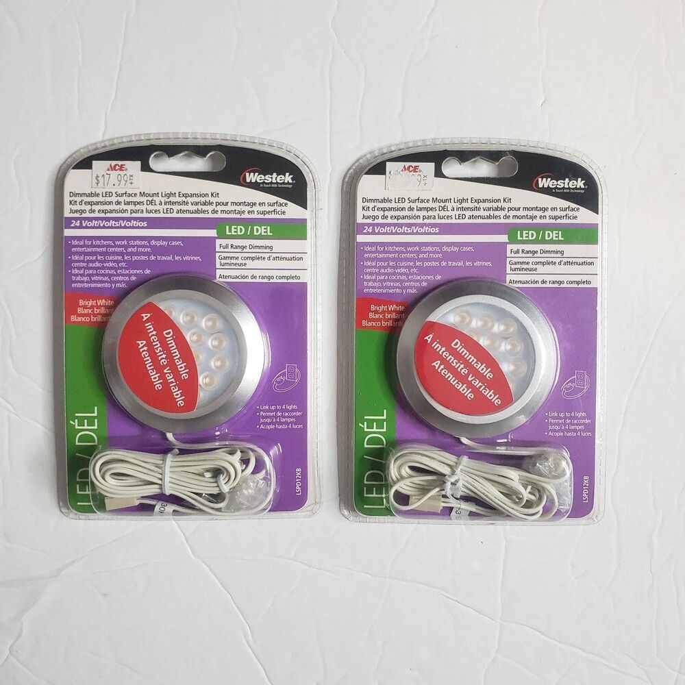 Westek Dimmable LED Surface Mount Light Expansion Kit Bright White 24V Lot of 2